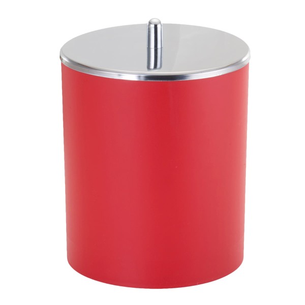 Encontraproduto.com.br - Lixeira de Plástico com Tampa Inox Arthi Vermelha 5L