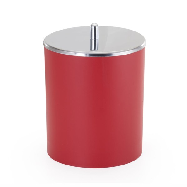 Encontraproduto.com.br - Lixeira de Plástico com Tampa Inox Arthi Vermelha 5L
