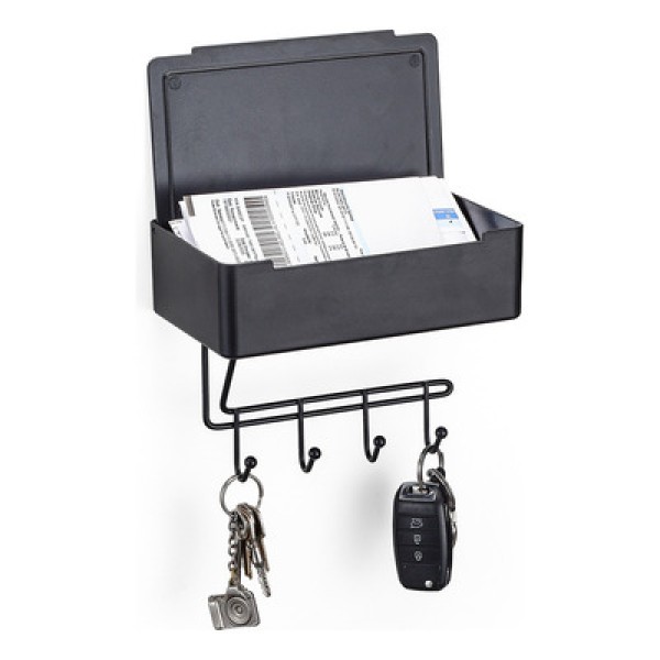 Encontraproduto.com.br - Organizador Porta Chaves Multiuso Fixação 3M Preto