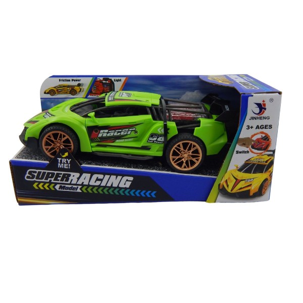 Encontraproduto.com.br - Carro Esporte Com Fricção Som E Luz Verde Bbr T014