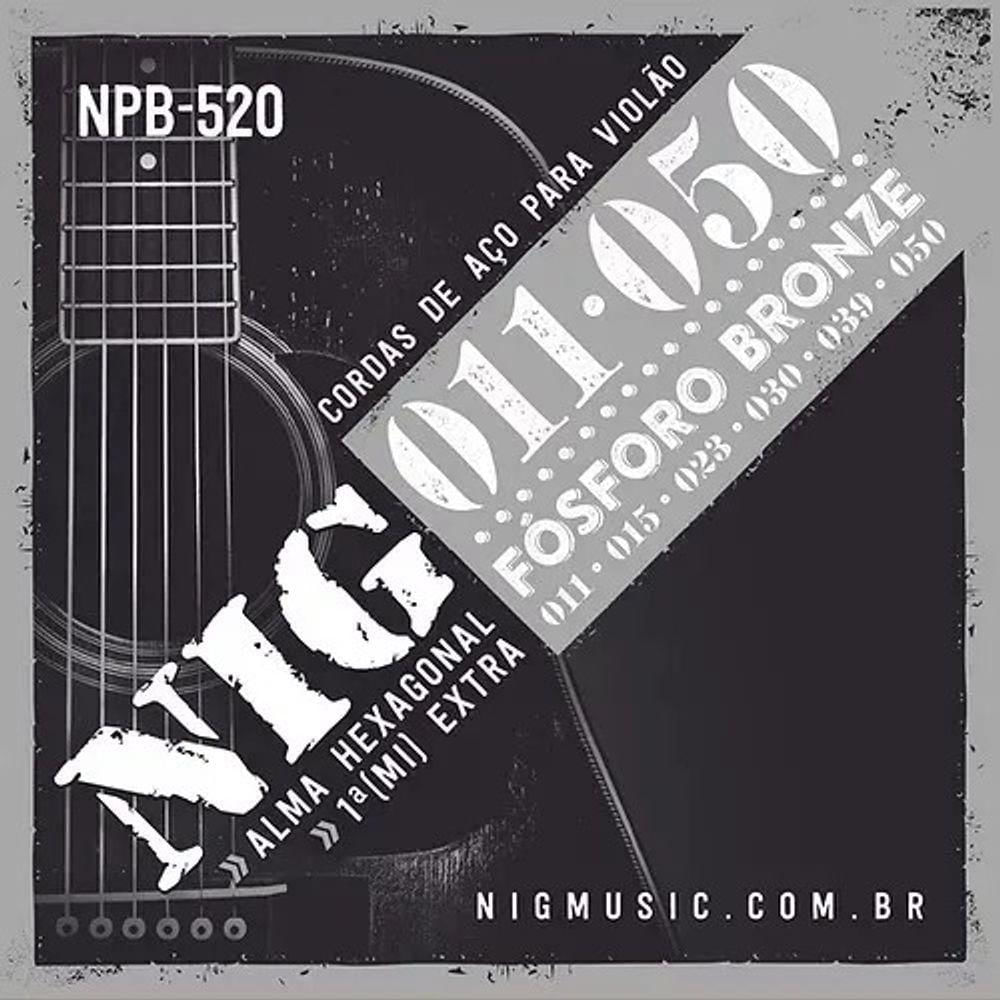 Encordoamento Violão Aço Fósforo Bronze 011