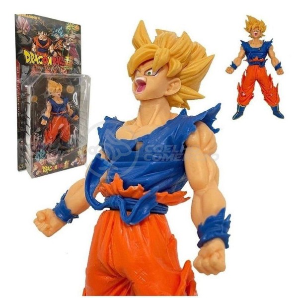 Encontraproduto.com.br - Boneco Action Goku Ssj Sayajin 1 Dragonball Z 20Cm