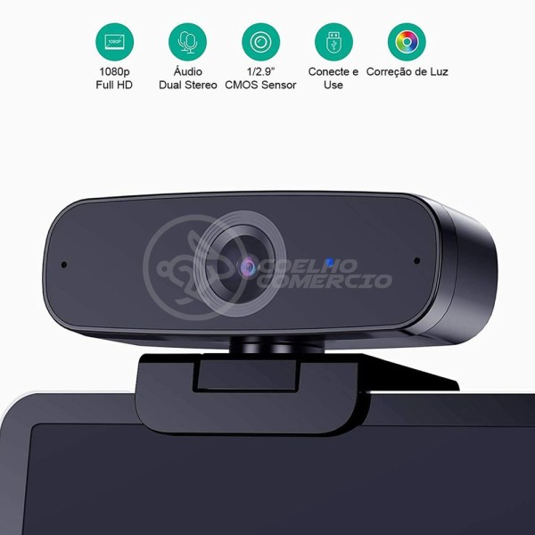 Encontraproduto.com.br - Webcam Câmera Full Hd 1080p Com Microfone Usb 2.0