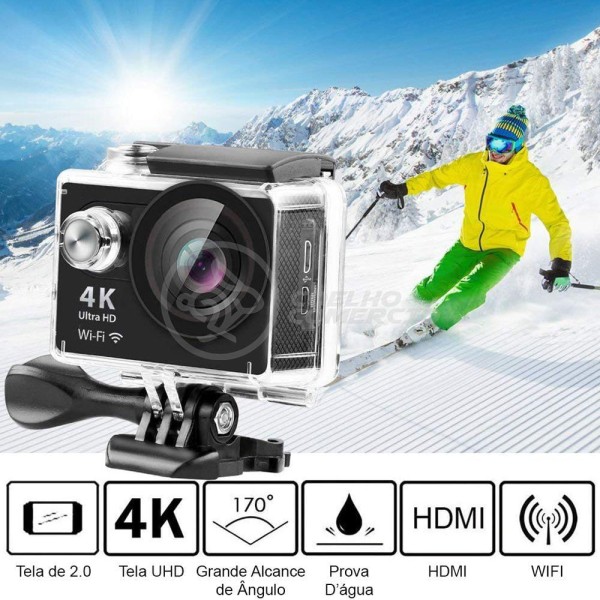 Encontraproduto.com.br - Go Cam Vídeo Action Ação Wifi 4K Sports Cam Ultra Hd Dv 30M