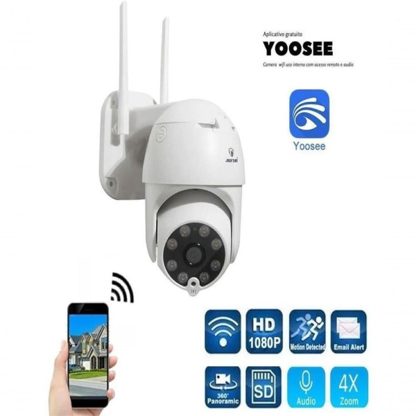 Encontraproduto.com.br - Câmera Segurança Ip Rotativa Wifi Auto Tracking Dome Jortan