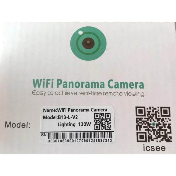 Encontraproduto.com.br - Camera Lampada Ip 360 Hd Panorâmica Led Wifi - 809
