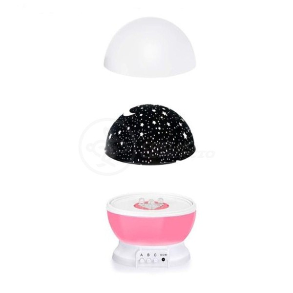 Encontraproduto.com.br - Luminária Projetor Estrelas Galáxia Divertido Céu Rosa