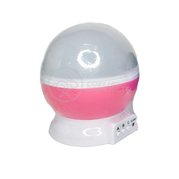 Encontraproduto.com.br - Luminária Projetor Estrelas Galáxia Divertido Céu Rosa