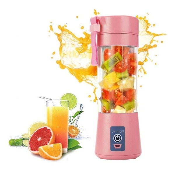 Encontraproduto.com.br - Mini Liquidificador Mixer Juice Usb Rosa