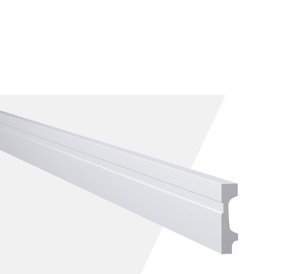 Rodapé Poliestireno Frisado FZ7 Branco 7x200cm Gart