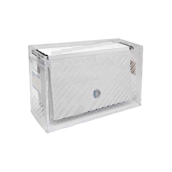 Caixa Arquivo DelloColor C/ 6 Pastas Suspensas Cristal - Dello Organiz Cr C/6 Pastas Susp Cristal