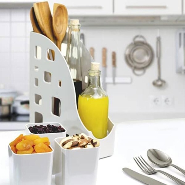 Encontraproduto.com.br - Kit Organizador De Ambiente 4 Em 1 Dello Com Porta Revista E Objetos Rosa Claro