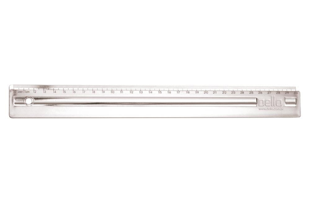Régua 30cm Metalizada Prata