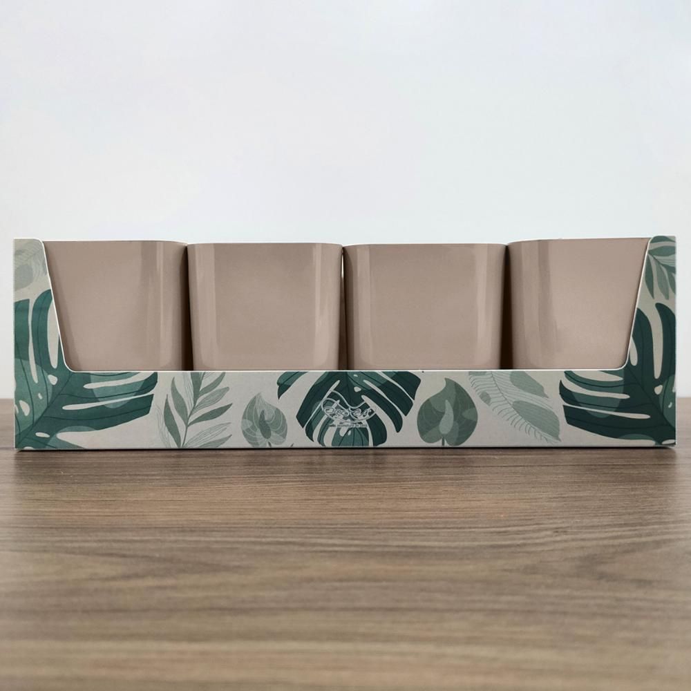 Encontraproduto.com.br - Kit 4 Porta Objetos Com Suporte Folhagem Organizador Mesa Escritório Porta Lápis Dello
