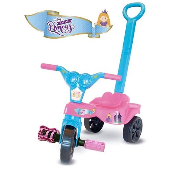 Encontraproduto.com.br - Triciclo Infantil Princesa com Empurrador Kepler