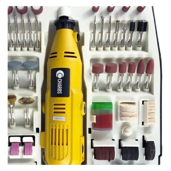Encontraproduto.com.br - Micro Retífica Com 234 Acessórios E Maleta Mini Furadeira 110v