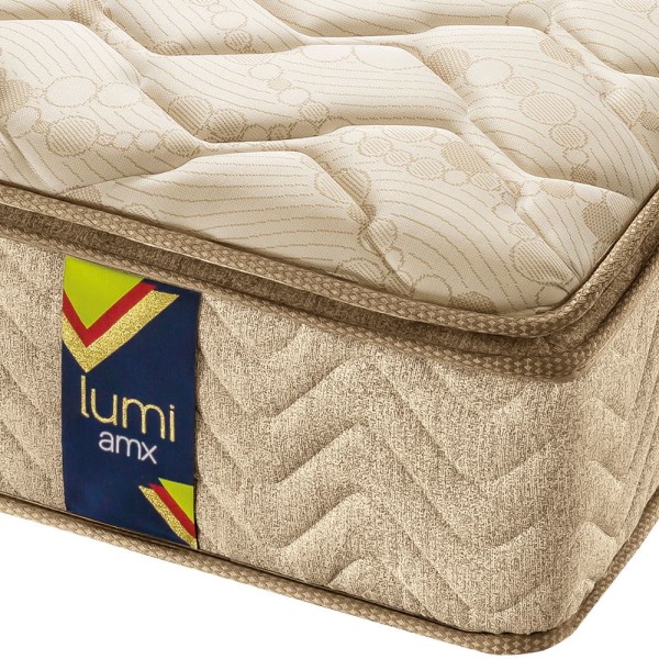 Encontraproduto.com.br - Conjunto Box Solteiro Molas Ensacadas Americanflex Lumi Amx 88x188x68cm