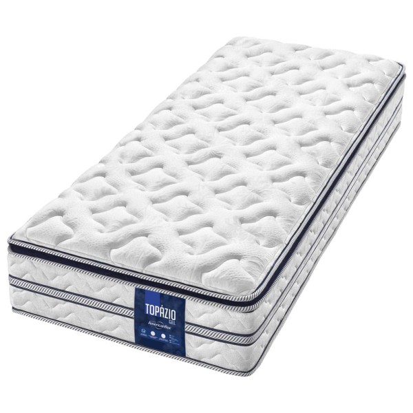 Encontraproduto.com.br - Colchão Solteiro AmericanFlex Topázio Gel com Pillow Top e Molas Ensacadas 30x88x188 cm