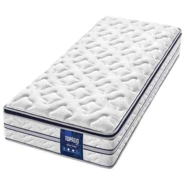 Encontraproduto.com.br - Colchão Solteiro AmericanFlex Topázio Gel com Pillow Top e Molas Ensacadas 30x88x188 cm