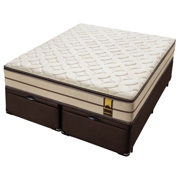 Encontraproduto.com.br - Conjunto Box Baú Super King Molas Ensacadas Americanflex Resiste Plus Double Face II 193x203x74cm