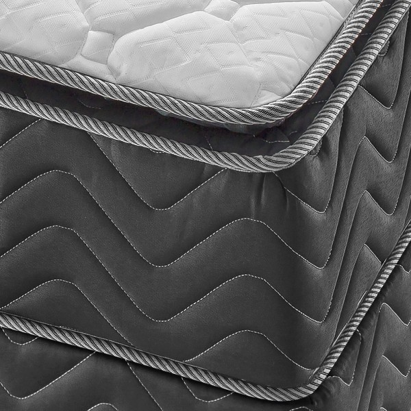 Encontraproduto.com.br - Conjunto Box Super King Molas Ensacadas Americanflex Duo Black Gel III 193x203x65cm
