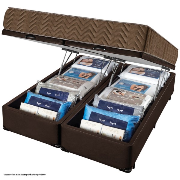 Encontraproduto.com.br - Conjunto Box Baú Super King Espuma D45 Americanflex Pro Coluna II 193x203x57cm