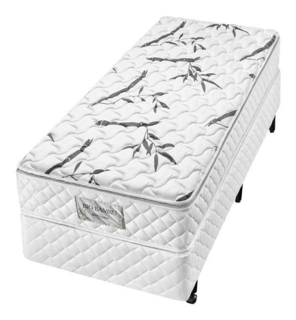 Encontraproduto.com.br - Conjunto Box Solteiro Molas Ensacadas Americanflex Bio Bambu 100x200x63cm