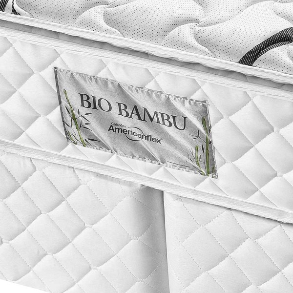Encontraproduto.com.br - Conjunto Box Solteiro Molas Ensacadas Americanflex Bio Bambu 100x200x63cm