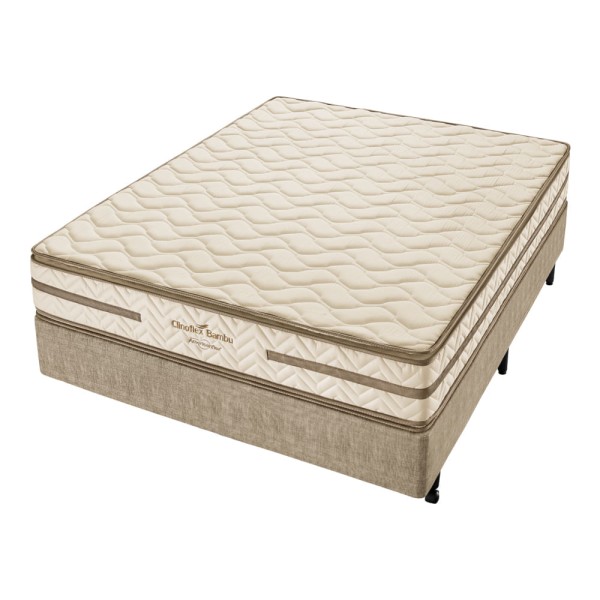 Conjunto Box Viuva Espuma D33 Americanflex Clinoflex Bambu 128x188x62cm
