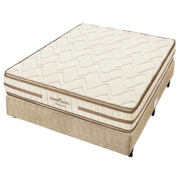 Conjunto Box Casal Espuma D45 Americanflex Clinoflex Bambu 138x188x66cm