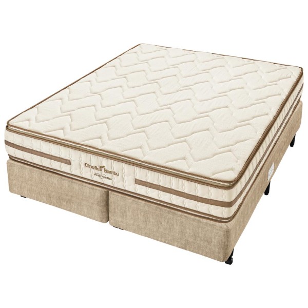 Conjunto Box Super King Espuma D45 Americanflex Clinoflex Bambu 193x203x66cm