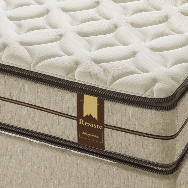 Encontraproduto.com.br - Conjunto Box Casal Molas Ensacadas Americanflex Resiste Plus Double Face II 138x188x72cm