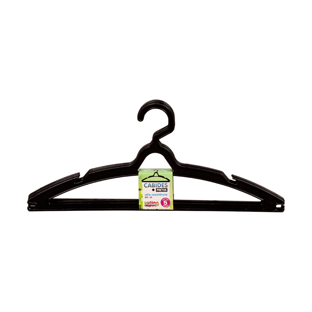 Kit De Cabides Com 5 Peças Preto Plasnew