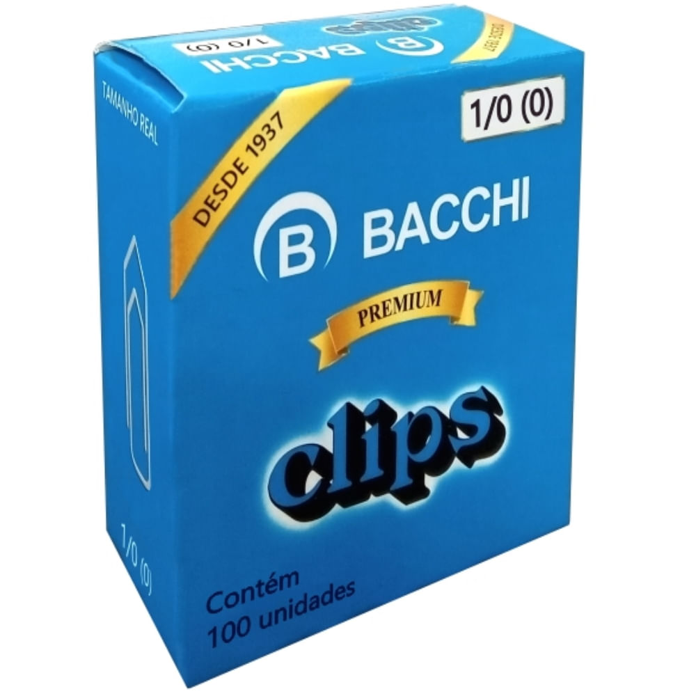 Clipes para Papel Aço Galvanizado Nº 1/0 (0) 3,0cm Premium Cx/100 unidades