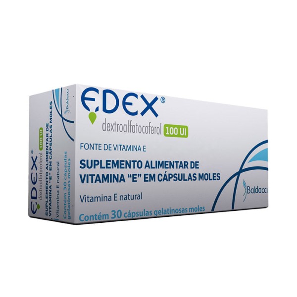 Encontraproduto.com.br - Suplemento Alimentar Edex 100 UI 30 Cápsulas Gelatinosas Moles