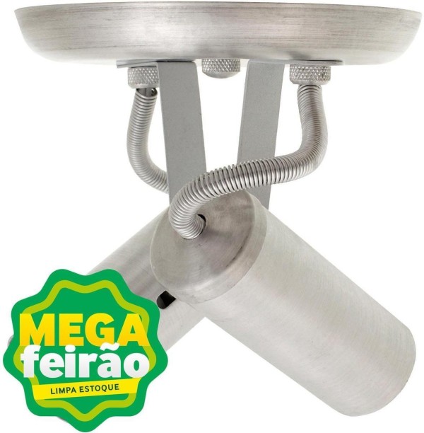 Encontraproduto.com.br - Spot de Sobrepor 2 Lâmpadas Tubo Especial Liso Até 100W Alumínio Jm 206/2 Escovado Bivolt
