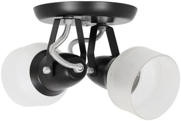 Encontraproduto.com.br - Spot de Sobrepor 2 Lâmpadas Boca de Vidro Até 100W Alumínio Jm 231/2Pt Preto Bivolt