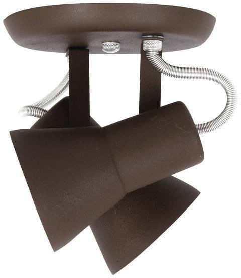 Spot de Sobrepor 2 Lâmpadas Tubo Sino Até 100W Alumínio Jm 227/2 Tabaco Bivolt