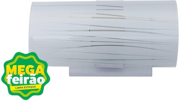 Encontraproduto.com.br - Arandela 1 Lâmpada Sobrepor Telha Vidro Até 100W Alumínio Jm 610-Lis Branco Bivolt