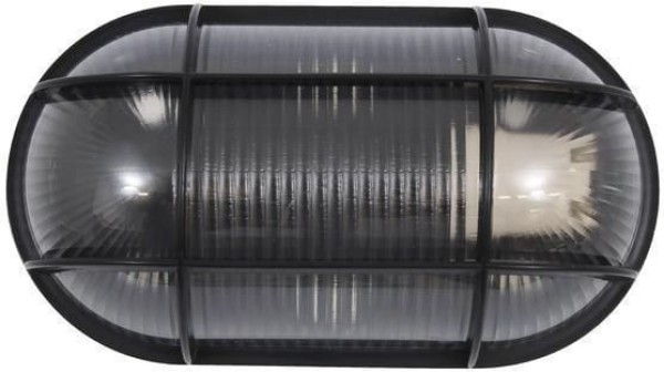 Encontraproduto.com.br - Luminária 1 Lâmpada Tartaruga Parede Cilíndrica Até 100W TermoPlástico Jm 500-Cris-Pt Preto Bivolt