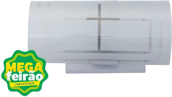Encontraproduto.com.br - Arandela 1 Lâmpada Sobrepor Telha Vidro Até 100W Aluminio Jm 615-Xad Branco Bivolt