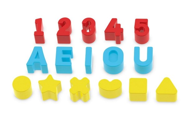 Encontraproduto.com.br - Super Cubo Didático - Formas, Letra e Números em Madeira Junges