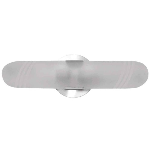 Encontraproduto.com.br - Arandela branca de vidro fosco frisado para 2 lâmpadas E27 60W Thema