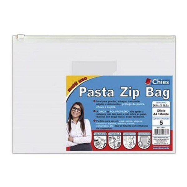 Encontraproduto.com.br - PASTA ZIP BAG OFICIO C/5 R.2783-7