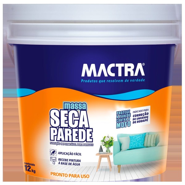Encontraproduto.com.br - Massa Secaparede Balde de 12kg Mactra