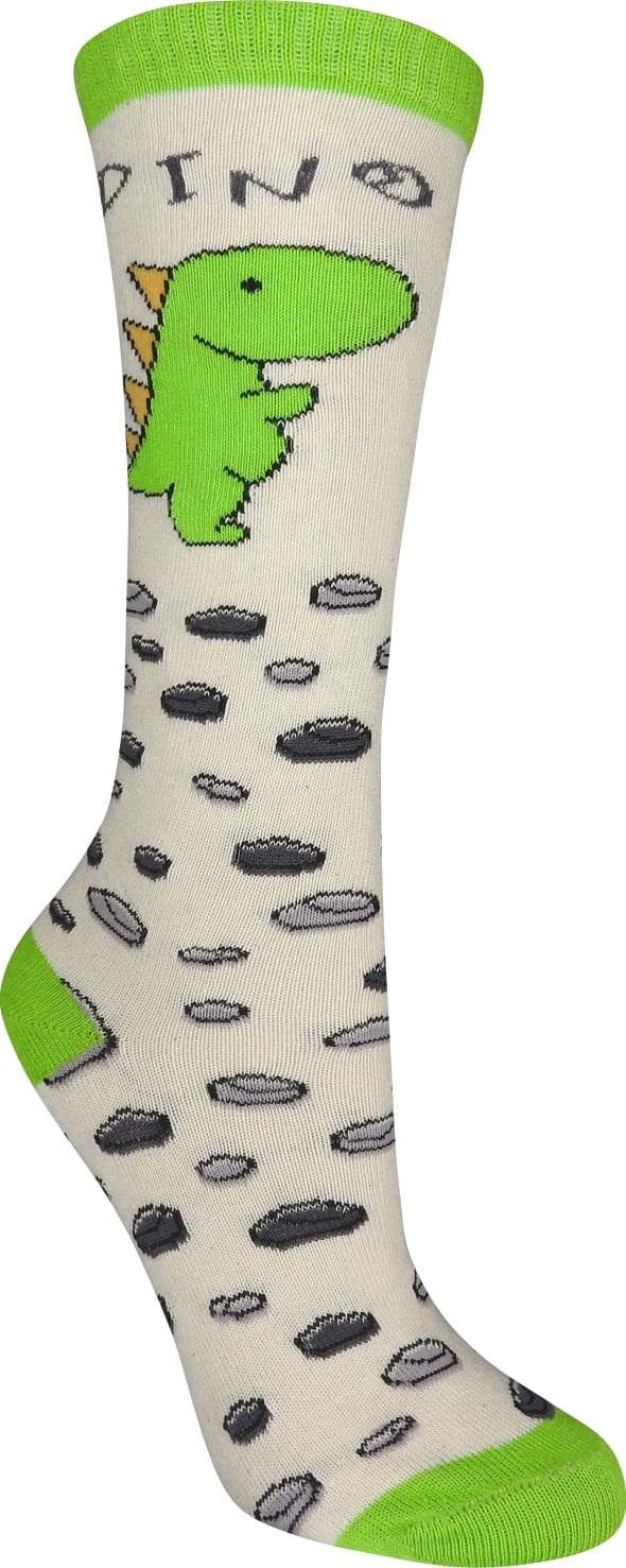 Meia Infantil 3/4 Dinossauro Off White - Meias Brisk