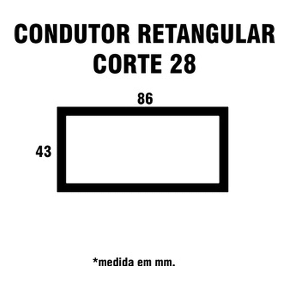 Encontraproduto.com.br - Condutor Retangular Aço Corte 28 Galvalume 2m Calhaforte