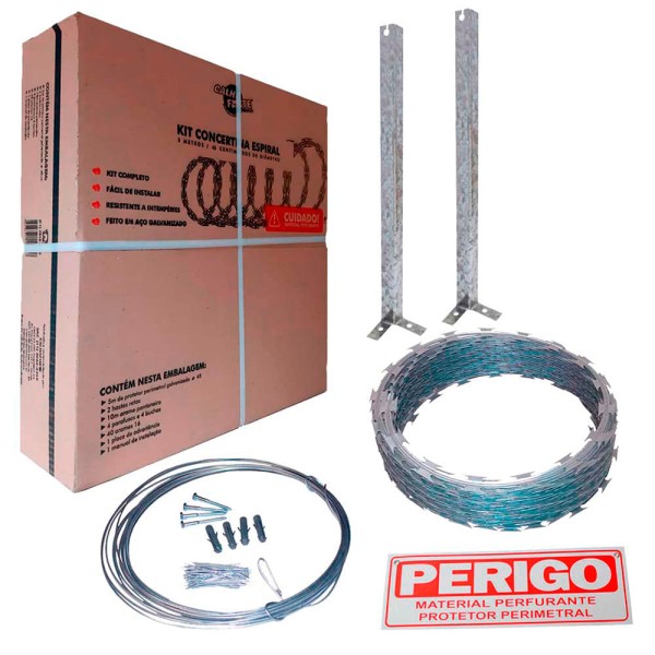Encontraproduto.com.br - Kit protetor perimetral galvanizado 30cm 5 metros Calhaforte