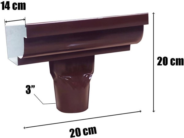 Encontraproduto.com.br - Emenda Para Calha com Bocal 3 Calhaforte Moldura Marrom