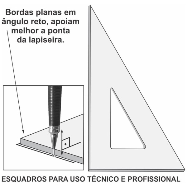 Encontraproduto.com.br - Esquadro de Acrílico 26 cm 45º/90º sem Escala Ref.2526 Trident